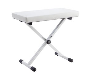 K&M 14077 Keyboard Bench (Imitation Leather in White)