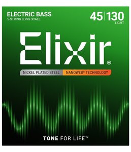 Elixir Nanoweb Bass 5 String Light 045-130