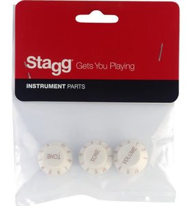 Stagg SP-KNST Electric Guitar Volume & Tone Knobs Set - White