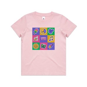 Children's Shapes and Colours Tee: Pink - MUSIC WITH MICHAL