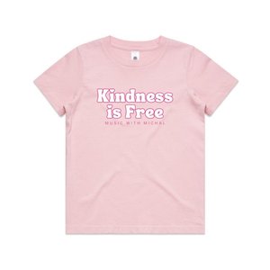 Children's Kindness is Free Tee: Pink - MUSIC WITH MICHAL