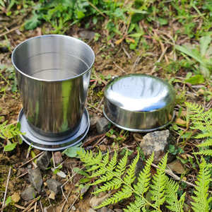 Collapsible lightweight camping or travel cup Mustard Outdoors