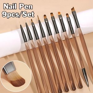 Master Every Stroke with the 9PCS UV Gel Nail Art Brush Set