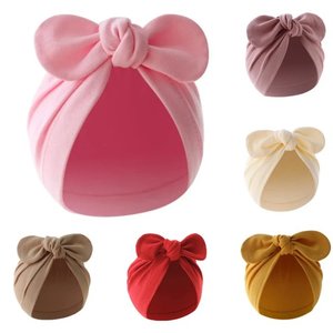 Adorable Newborn Baby Beanie with Bow – Cotton Turban Hat for Boys & Girls (0–24M)