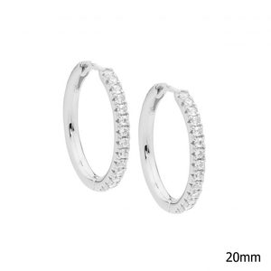 20MM CZ HOOPS, STERLING SILVER - Max Wilson Diamond Jeweller, Diamond Ring Specialists