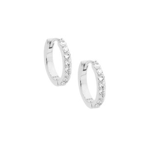 Products: Silver Hoops with Cubic Zirconia's - Max Wilson Diamond Jewellers