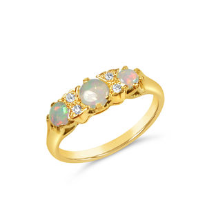 Products: Stunning 18K Three Opal Ring - MW Diamond Jeweller