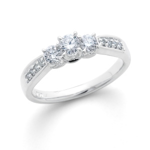 Absolutely Stunning Three Diamond Gold Ring - MW Diamond Jeweller