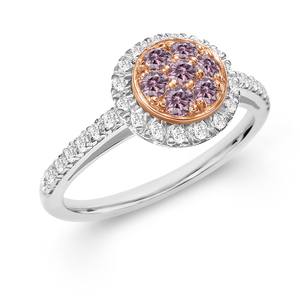 Products: Pink And White Diamond Cluster Ring - MW Diamond Jeweller