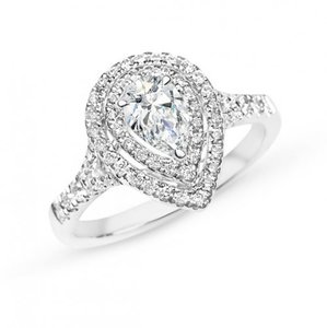 Double row Pear cut diamond halo - Max Wilson Diamond Jewellers