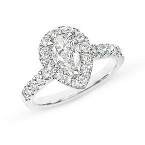 Products: Halo Pear Cut Diamond Ring - Max Wilson Diamond Jewellers