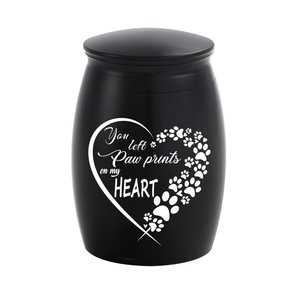 Paw Prints on my Heart Tiny Urn – Black