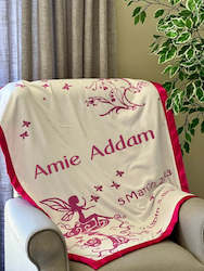 All Blankets: Customized Cotton Blanket (with Satin option) - Butterfly Fairy