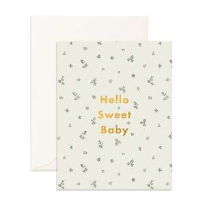 All: Hello Sweet Baby Broderie Greeting Card