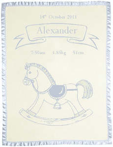 Personalised Merino Blanket - Rocking Horse