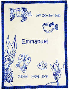 Personalised Merino Blanket - Under The Sea