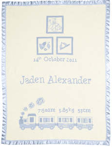 All Blankets: Personalised Merino Blanket - Train