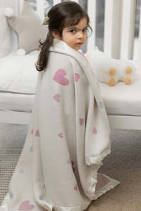 All: Merino Blanket - Hearts