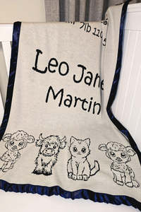 Personalised Merino Blanket - Cute Animals