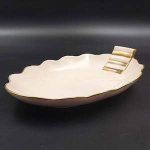 China Brand Carlton Ware England: Carlton Ware - Pink and Gold - Oval Scalloped Dish, 1608/2