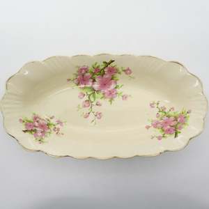 China Brand A J Wilkinson England: A J Wilkinson - Pink Blossoms - Rectangular Dish