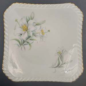 Adderley - White Lilies - Square Condiment/Trinket Dish