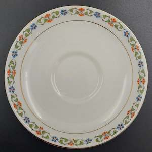 China Brands T: Tuscan - Small Floral Border - Saucer - ANTIQUE