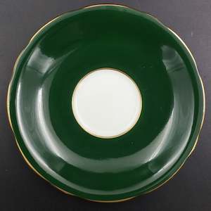 China Brand Aynsley England: Aynsley - Dark Green - Saucer