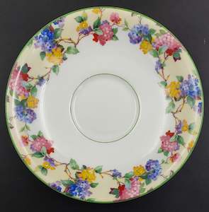 Aynsley - Colourful Hydrangeas on Yellow, B1494 - Saucer