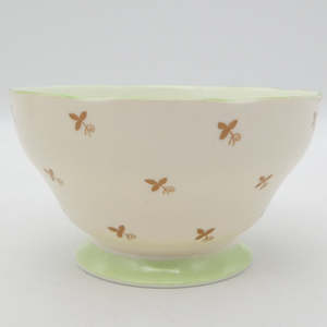 Bell China - Green and Light Beige - Sugar Bowl
