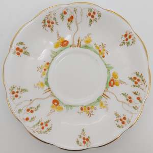 Bell China - Hand-painted Yellow and Red Flowers - Saucer