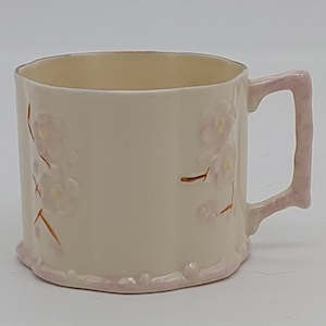 China Brand Belleek Ireland: Belleek - Embossed Pink Blossom - Coffee Can
