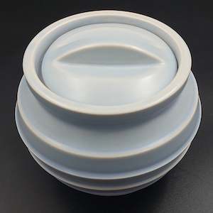 Booths - Blue Ribbed Lidded Bowl