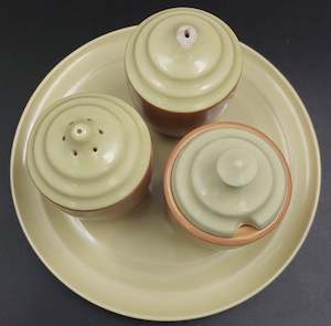China Brand Branksome England: Branksome - Autumn and Barley Straw - Condiment Set on Tray