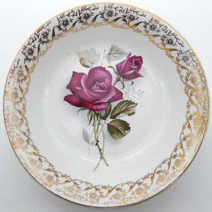 China Brand British Anchor England: British Anchor - Red Roses with Floral Filigree - Small Bowl
