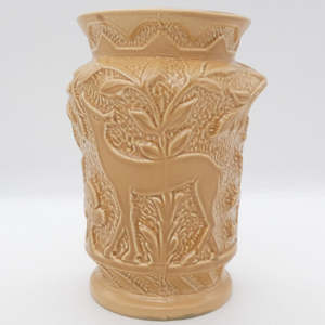 China Brand Burleigh Ware England: Burleigh - Embossed Deer in Forest, 204 - Vase