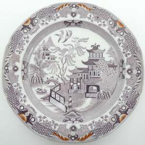 China Brand Burleigh Ware England: Burleigh - Willow, Brown - Salad Plate
