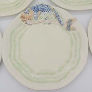 China Brand Clarice Cliff England: Clarice Cliff - Embossed Fish - Salad Plate