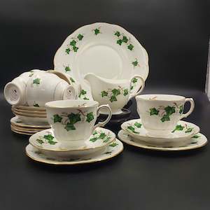 China Brand Colclough England: Colclough - Ivy Leaves, 8143 - 20-piece Tea Set