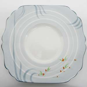 China Brand Collingwood England: Collingwood - Blue with Small Red Flowers - Cake Plate