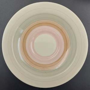 China Brand Susie Cooper England: Susie Cooper - Banding, Pink 699 - Saucer