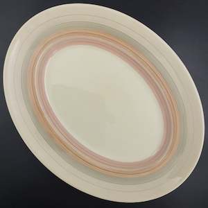 China Brand Susie Cooper England: Susie Cooper - Banding, Pink 699 - Platter, Small
