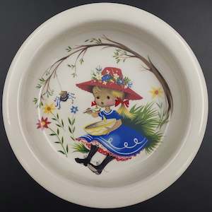 China Brands C: Crown Lynn - Nursery Rhymes: Little Miss Muffet - Child's Bowl