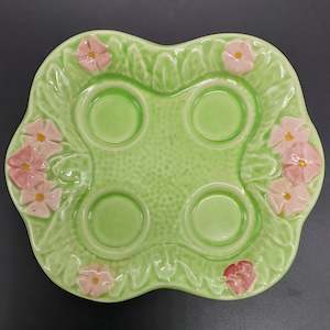 China Brands M: Melba Ware - Pink Flowers on Green - Egg Cup Tray