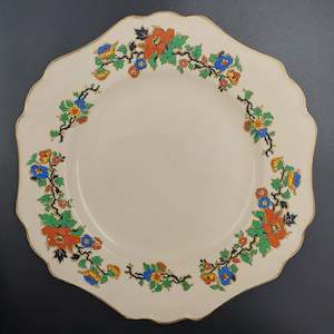 John Maddock & Sons - Red, Blue, Yellow Flowers - Minerva Dinner Plate