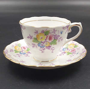 Colclough - Colourful Flowers on White, 6577 - Duo