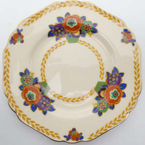 John Maddock & Sons - Purple, Orange and Green Flowers - Side Plate