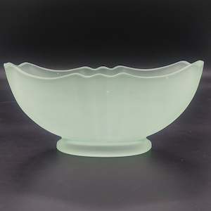 Vintage Glass - Frosted Green - Oval Vase