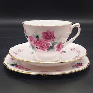 China Brands C: Colclough - Pink Roses on Pink, 8241 - Trio