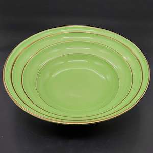 China Brand Carlton Ware England: Carlton Ware - Green with Gold Bands - Serving Bowl